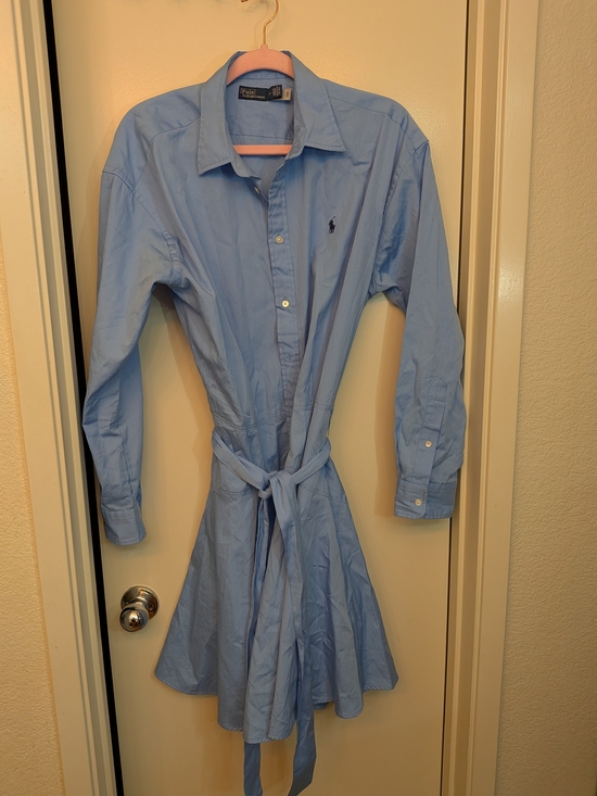 Ralph Lauren Dresses & Skirts - Ralph Lauren Light Blue Shirt Dress with Tie